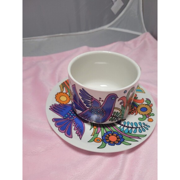 Villeroy and Boch Acapulco Flat Coffee Tea Cup and Saucer + BONUS coaster - Picture 3 of 7